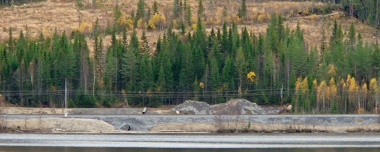 Skadad järväg efter skyfallen i Västernorrland, september 2025. Foto: Anja Lomander