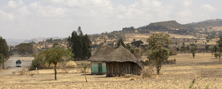 Simple residential houses in the Ethiopian countryside. Foto: @ Camilla Zilo