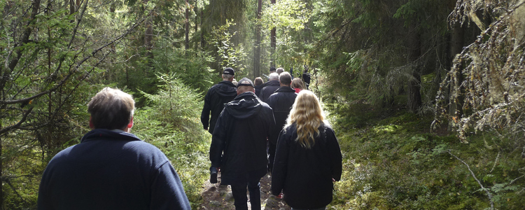 Grupp-utbildning i skogen. . Foto: Jerker Bergdahl
