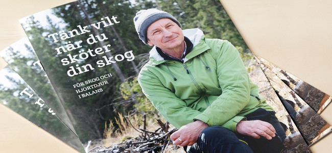 Framsidor av trycksaken "Tänk Vilt när du sköter din skog". Foto: Mockups Design