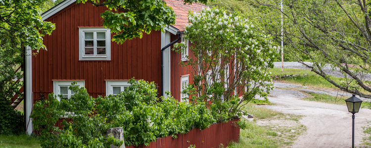 Red house on Swedish countryside.